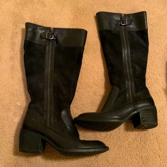UGG Shoes Ugg Riding Boots In Black Suede And Leather With Zippers